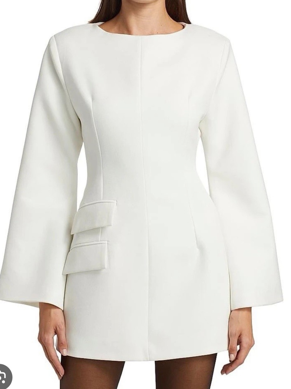 Nonchalant  Esther White Mini Dress with Flared Sleeves -NWT
